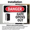Signmission Gate Opens Out, 14 in W x Rectangle, Vinyl Decal OS-2PACK-DS-D-1014-L-1722 - alternate 5